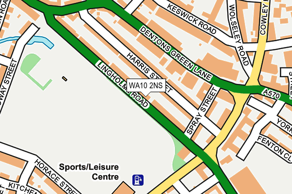 WA10 2NS map - OS OpenMap – Local (Ordnance Survey)