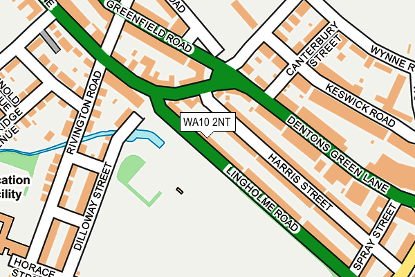 WA10 2NT map - OS OpenMap – Local (Ordnance Survey)