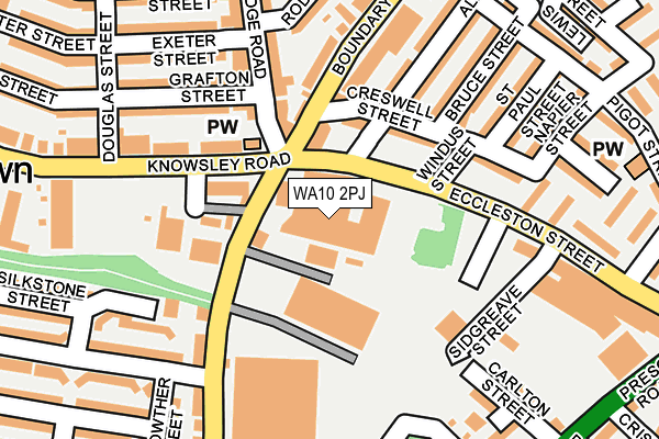 WA10 2PJ map - OS OpenMap – Local (Ordnance Survey)