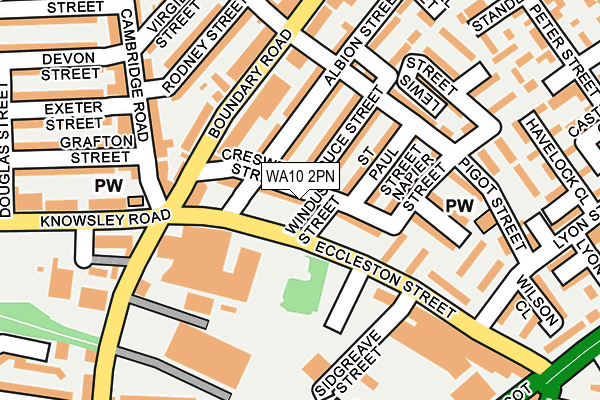 WA10 2PN map - OS OpenMap – Local (Ordnance Survey)