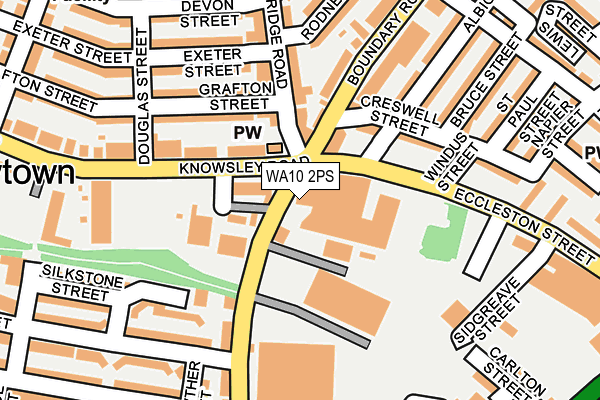 WA10 2PS map - OS OpenMap – Local (Ordnance Survey)