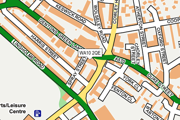 WA10 2QE map - OS OpenMap – Local (Ordnance Survey)