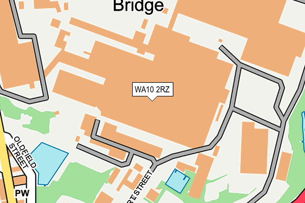 WA10 2RZ map - OS OpenMap – Local (Ordnance Survey)