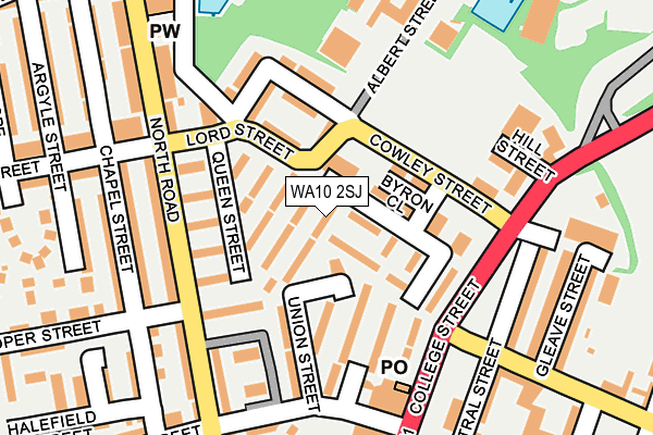 WA10 2SJ map - OS OpenMap – Local (Ordnance Survey)