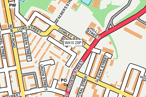 WA10 2SP map - OS OpenMap – Local (Ordnance Survey)