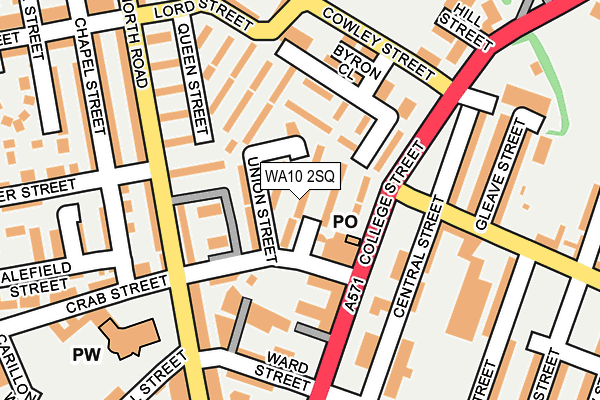 WA10 2SQ map - OS OpenMap – Local (Ordnance Survey)