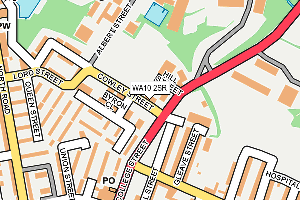 WA10 2SR map - OS OpenMap – Local (Ordnance Survey)