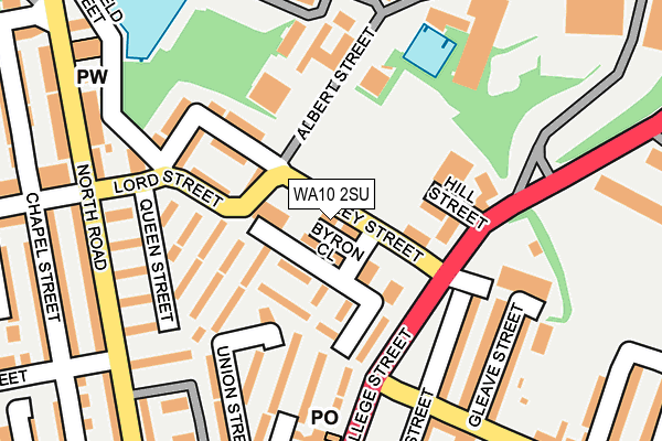 WA10 2SU map - OS OpenMap – Local (Ordnance Survey)
