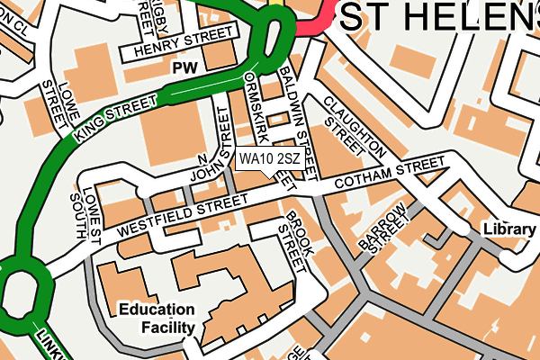 WA10 2SZ map - OS OpenMap – Local (Ordnance Survey)