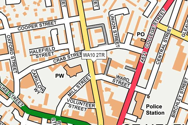 WA10 2TR map - OS OpenMap – Local (Ordnance Survey)
