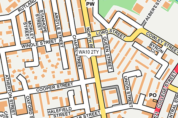 WA10 2TY map - OS OpenMap – Local (Ordnance Survey)