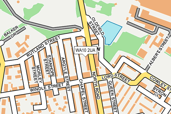 WA10 2UA map - OS OpenMap – Local (Ordnance Survey)