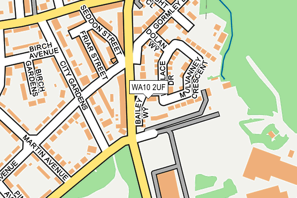 WA10 2UF map - OS OpenMap – Local (Ordnance Survey)