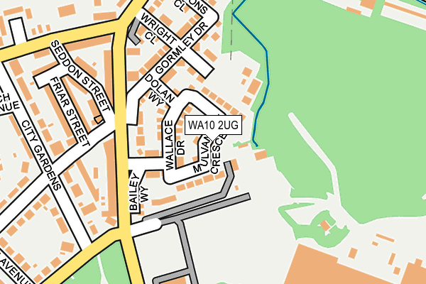 WA10 2UG map - OS OpenMap – Local (Ordnance Survey)
