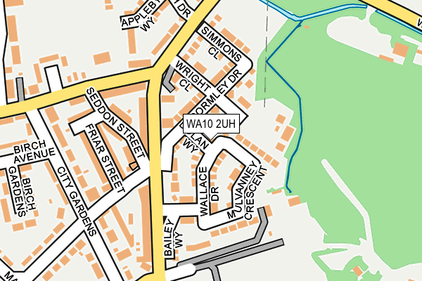 WA10 2UH map - OS OpenMap – Local (Ordnance Survey)