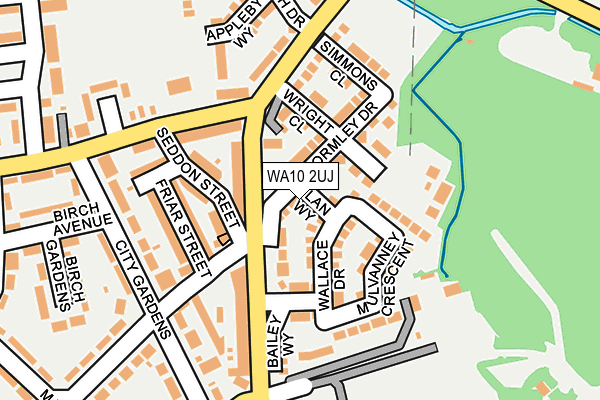 WA10 2UJ map - OS OpenMap – Local (Ordnance Survey)