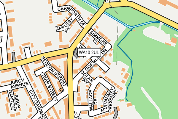 WA10 2UL map - OS OpenMap – Local (Ordnance Survey)