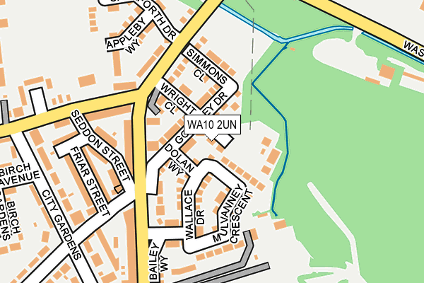WA10 2UN map - OS OpenMap – Local (Ordnance Survey)