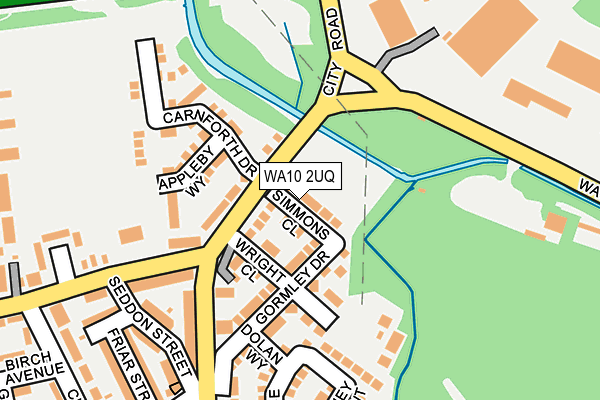 WA10 2UQ map - OS OpenMap – Local (Ordnance Survey)
