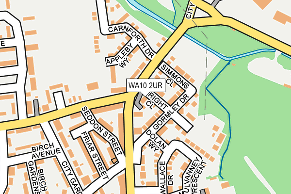 WA10 2UR map - OS OpenMap – Local (Ordnance Survey)