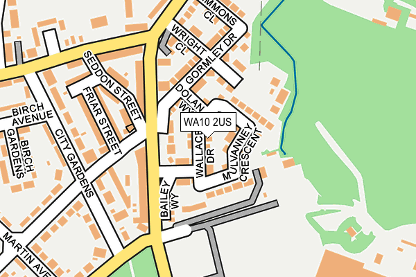 WA10 2US map - OS OpenMap – Local (Ordnance Survey)