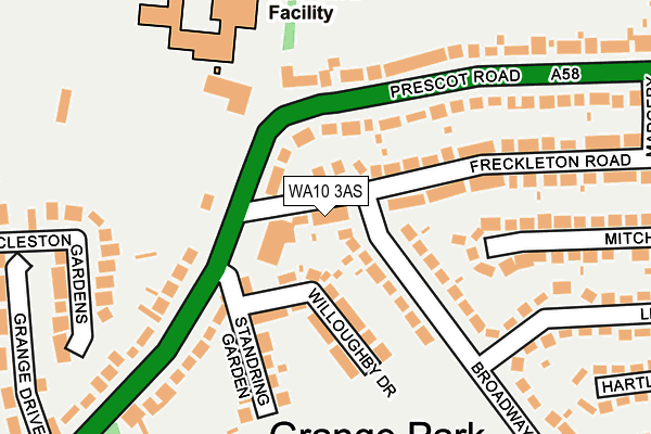 WA10 3AS map - OS OpenMap – Local (Ordnance Survey)