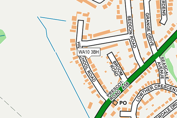 WA10 3BH map - OS OpenMap – Local (Ordnance Survey)