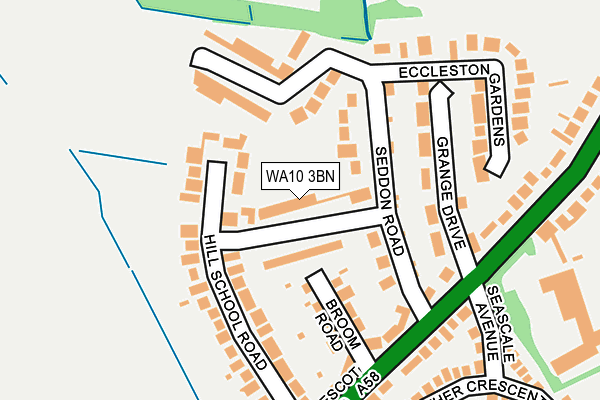 WA10 3BN map - OS OpenMap – Local (Ordnance Survey)