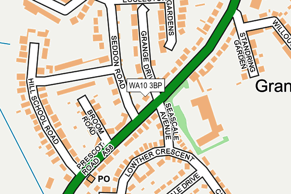 WA10 3BP map - OS OpenMap – Local (Ordnance Survey)