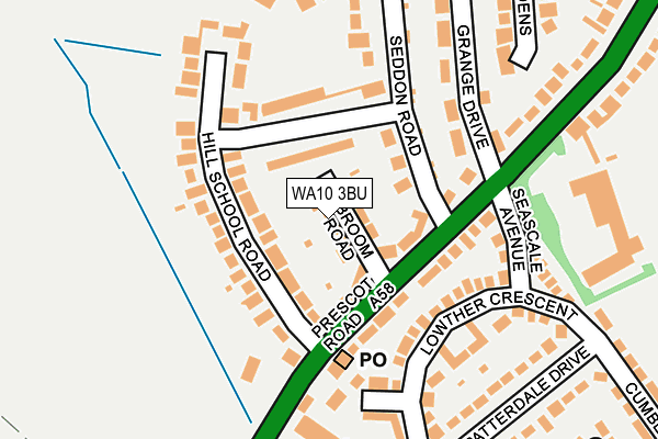 WA10 3BU map - OS OpenMap – Local (Ordnance Survey)