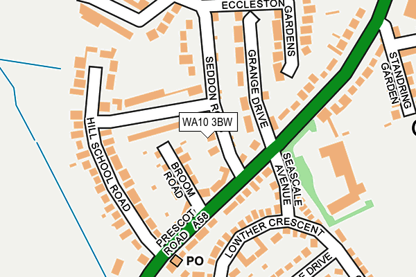 WA10 3BW map - OS OpenMap – Local (Ordnance Survey)