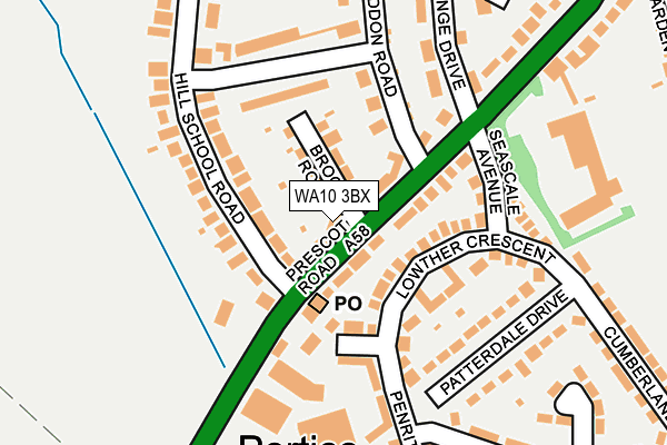WA10 3BX map - OS OpenMap – Local (Ordnance Survey)