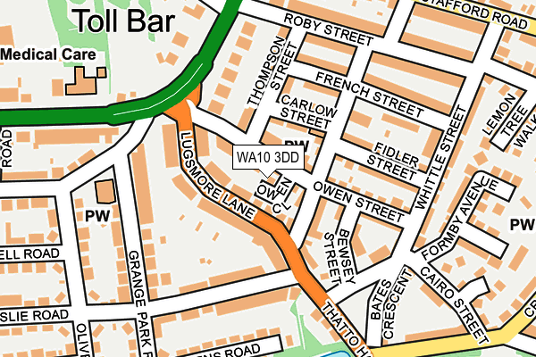 WA10 3DD map - OS OpenMap – Local (Ordnance Survey)