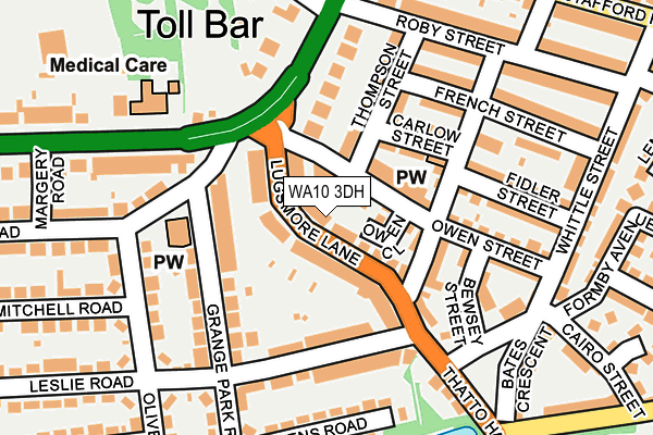 WA10 3DH map - OS OpenMap – Local (Ordnance Survey)