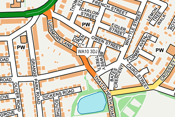 WA10 3DJ map - OS OpenMap – Local (Ordnance Survey)