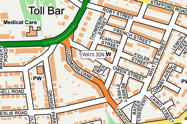WA10 3DN map - OS OpenMap – Local (Ordnance Survey)