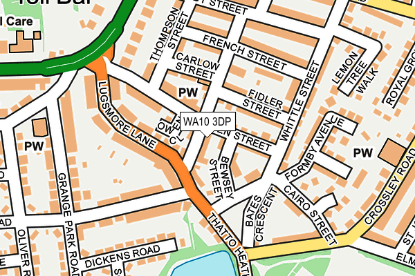 WA10 3DP map - OS OpenMap – Local (Ordnance Survey)