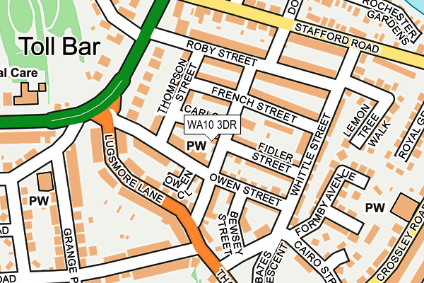 WA10 3DR map - OS OpenMap – Local (Ordnance Survey)