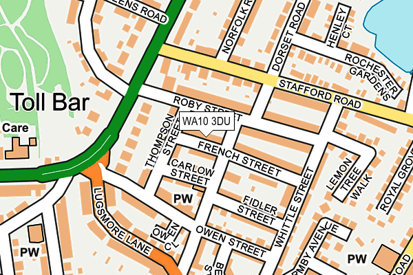 WA10 3DU map - OS OpenMap – Local (Ordnance Survey)