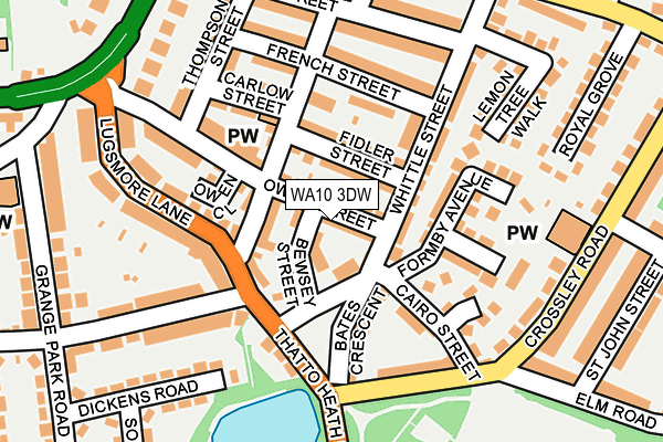 WA10 3DW map - OS OpenMap – Local (Ordnance Survey)