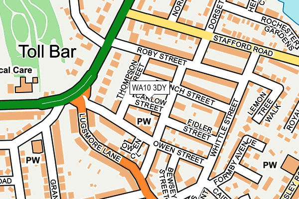 WA10 3DY map - OS OpenMap – Local (Ordnance Survey)