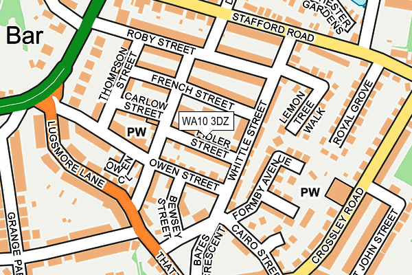 WA10 3DZ map - OS OpenMap – Local (Ordnance Survey)