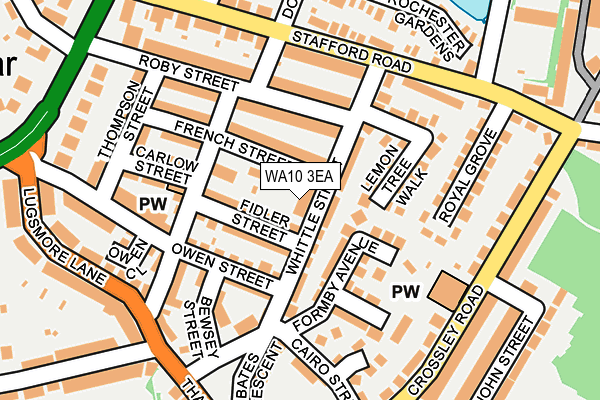 WA10 3EA map - OS OpenMap – Local (Ordnance Survey)