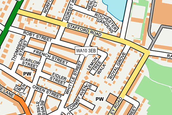 WA10 3EB map - OS OpenMap – Local (Ordnance Survey)