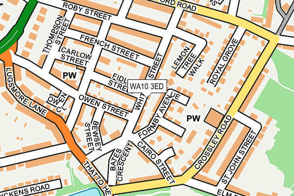 WA10 3ED map - OS OpenMap – Local (Ordnance Survey)