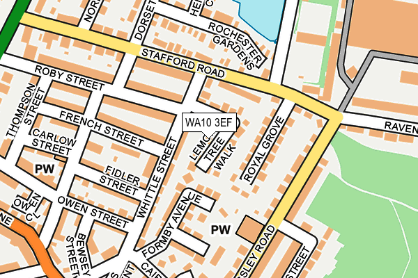 WA10 3EF map - OS OpenMap – Local (Ordnance Survey)