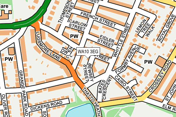 WA10 3EG map - OS OpenMap – Local (Ordnance Survey)