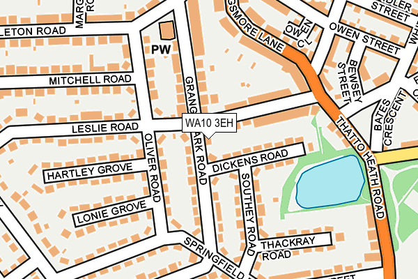 WA10 3EH map - OS OpenMap – Local (Ordnance Survey)