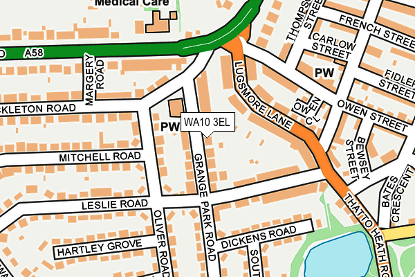 WA10 3EL map - OS OpenMap – Local (Ordnance Survey)