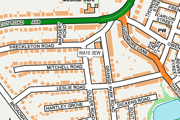 WA10 3EW map - OS OpenMap – Local (Ordnance Survey)